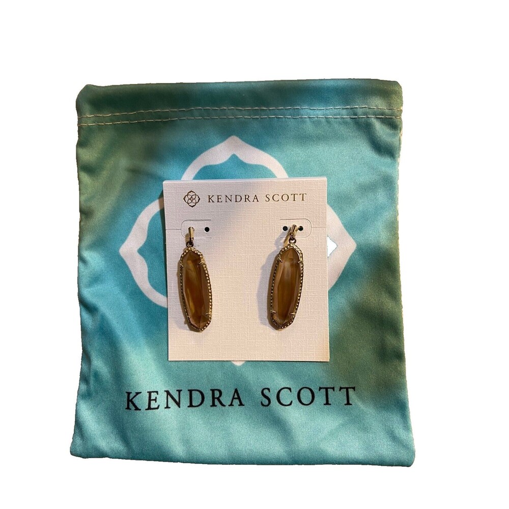 Kendra Scott Layla Gold Earrings Peach Illusion